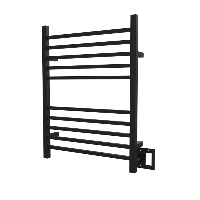 Amba Products RSWH-MB Radiant 10-Bar Square Hardwired Plug-in Combo Towel Warmer - 4.75 x 24.5 x 31.5 in. - Matte Black Finish