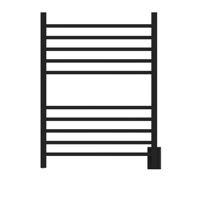 Amba Products RSWH-MB Radiant 10-Bar Square Hardwired Plug-in Combo Towel Warmer - 4.75 x 24.5 x 31.5 in. - Matte Black Finish