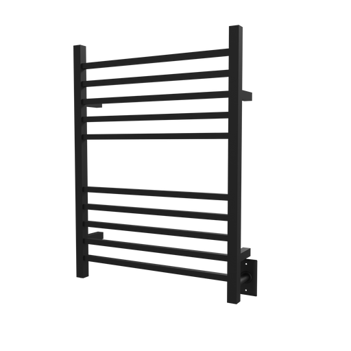 Amba Products RSWH-MB Radiant 10-Bar Square Hardwired Plug-in Combo Towel Warmer - 4.75 x 24.5 x 31.5 in. - Matte Black Finish