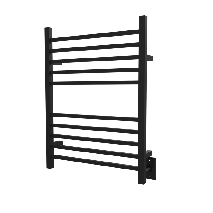 Amba Products RSWH-MB Radiant 10-Bar Square Hardwired Plug-in Combo Towel Warmer - 4.75 x 24.5 x 31.5 in. - Matte Black Finish