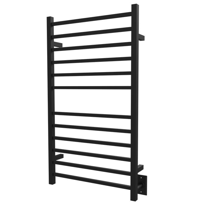 Amba Products RSWHL-MB Radiant 12-Bar Large Square Hardwired Plug-in Combo Towel Warmer - 4.75 x 24.5 x 41.75 in. - Matte Black Finish