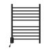 Amba Products RWH-SMB-LEFT Radiant Straight 10-Bar Hardwired Plug-in Combo Left Side Towel Warmer - 4.75 x 24.5 x 31.875 in. - Matte Black Finish