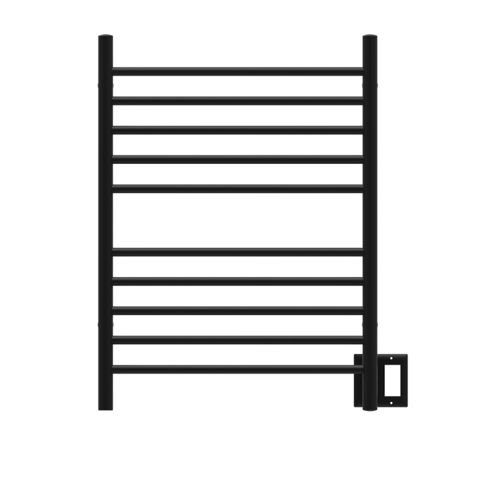 Amba Products RWH-SMB Radiant Straight 10-Bar Hardwired Plug-in Combo Towel Warmer - 4.75 x 24.5 x 31.875 in. - Matte Black Finish