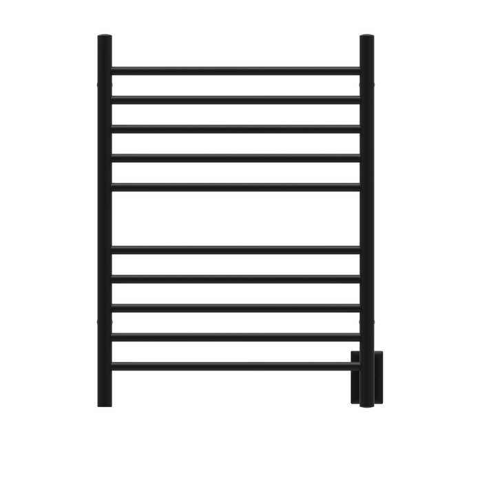 Amba Products RWH-SMB Radiant Straight 10-Bar Hardwired Plug-in Combo Towel Warmer - 4.75 x 24.5 x 31.875 in. - Matte Black Finish