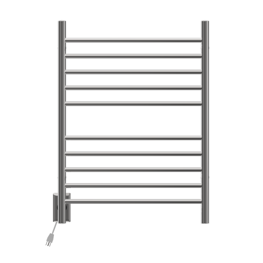 Amba Products RWH-SP-LEFT Radiant Straight 10-Bar Hardwired Plug-in Combo Left Side Towel Warmer - 4.75 x 24.5 x 31.875 in. - Polished Finish