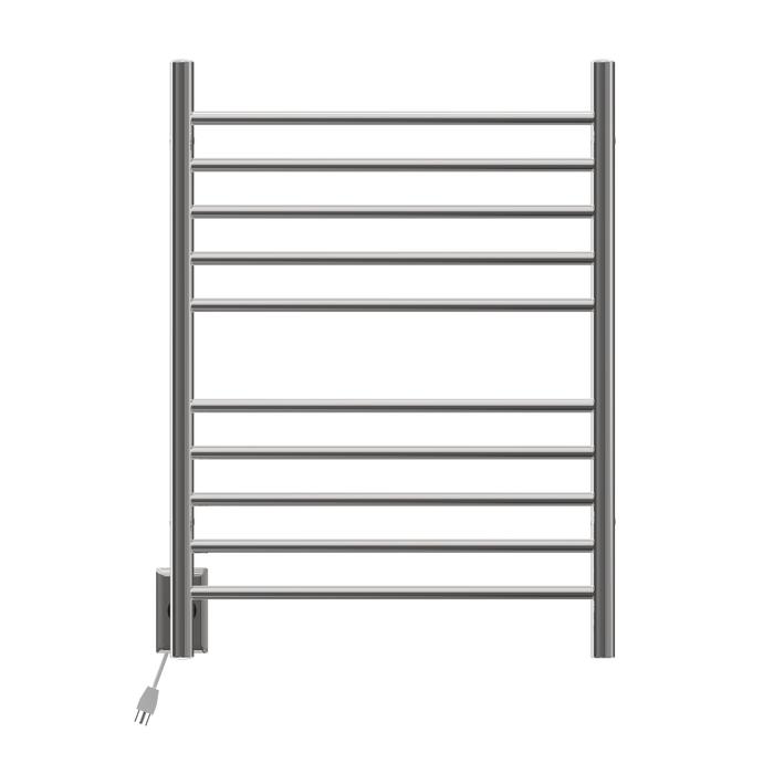 Amba Products RWH-SP-LEFT Radiant Straight 10-Bar Hardwired Plug-in Combo Left Side Towel Warmer - 4.75 x 24.5 x 31.875 in. - Polished Finish