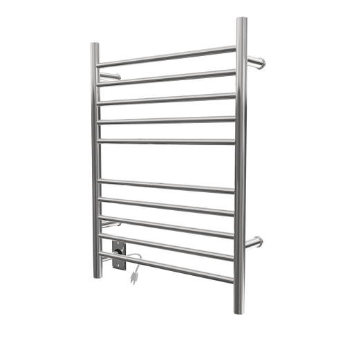 Amba Products RWH-SP-LEFT Radiant Straight 10-Bar Hardwired Plug-in Combo Left Side Towel Warmer - 4.75 x 24.5 x 31.875 in. - Polished Finish