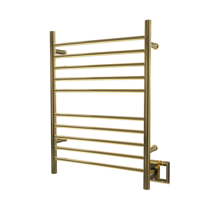 Amba Products RWH-SPG Radiant Straight 10-Bar Hardwired Plug-in Combo Towel Warmer - 4.75 x 24.5 x 31.875 in. - Polished Gold Finish