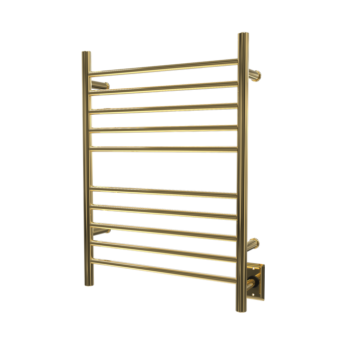 Amba Products RWH-SPG Radiant Straight 10-Bar Hardwired Plug-in Combo Towel Warmer - 4.75 x 24.5 x 31.875 in. - Polished Gold Finish