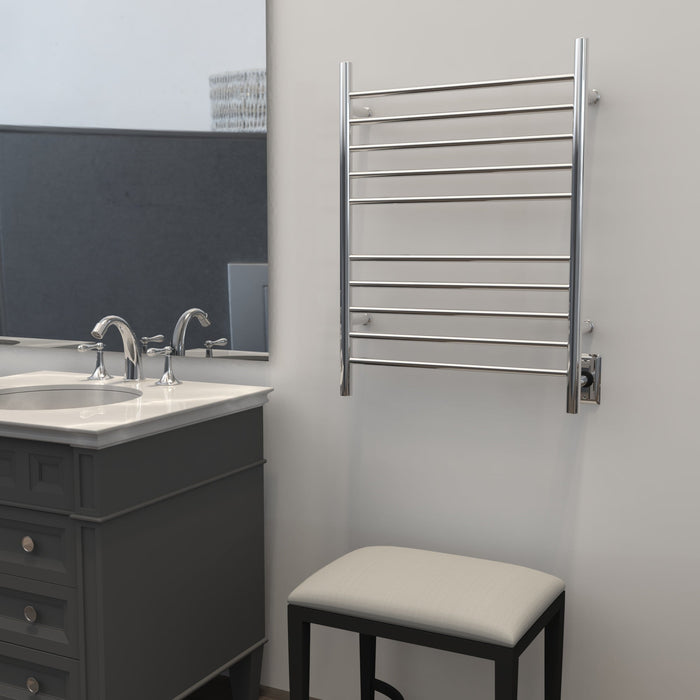 Amba Products RWH-SP Radiant Straight 10-Bar Hardwired Plug-in Combo Towel Warmer - 4.75 x 24.5 x 31.875 in. - Polished Finish