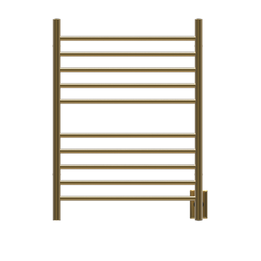 Amba Products RWH-SSB Radiant Straight 10-Bar Hardwired Plug-in Combo Towel Warmer - 4.75 x 24.5 x 31.875 in. - Satin Brass Finish