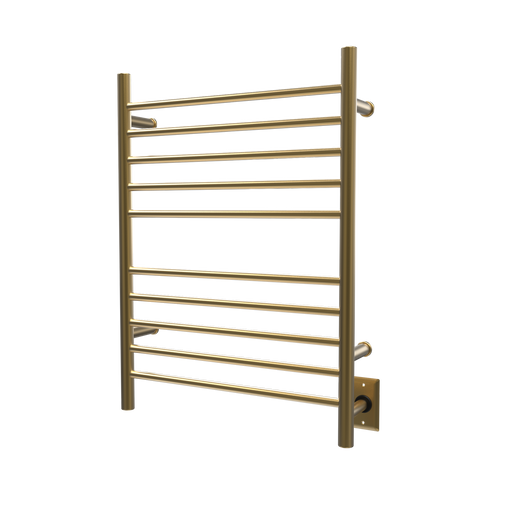 Amba Products RWH-SSB Radiant Straight 10-Bar Hardwired Plug-in Combo Towel Warmer - 4.75 x 24.5 x 31.875 in. - Satin Brass Finish