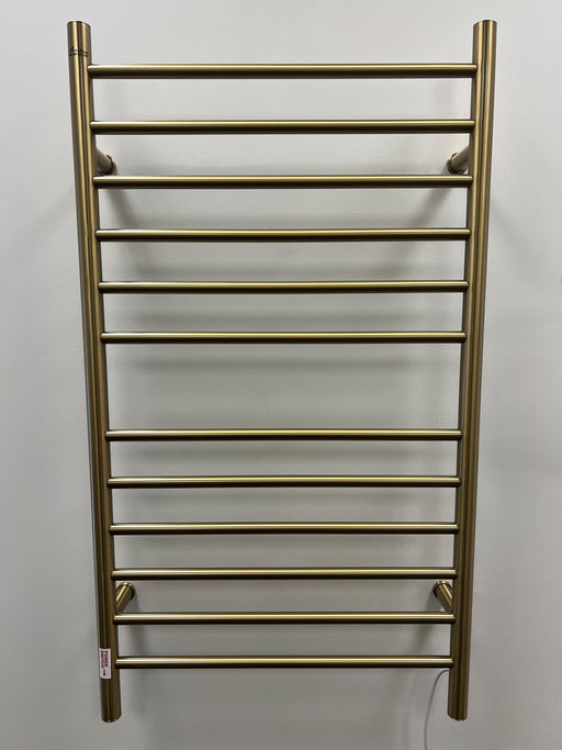 Amba Products RWHL-SBB Radiant Straight 12-Bar Large Hardwired Plug-in Combo Towel Warmer - 4.75 x 24.5 x 41.75 in. - Brushed Bronze Finish