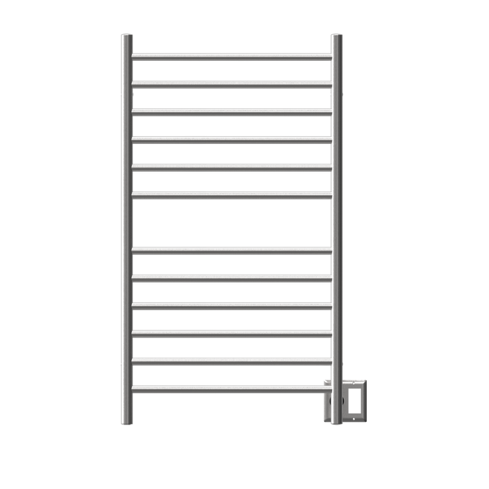 Amba Products RWHL-SB Radiant Straight 12-Bar Large Hardwired Plug-in Combo Towel Warmer - 4.75 x 24.5 x 41.75 in. - Brushed Finish