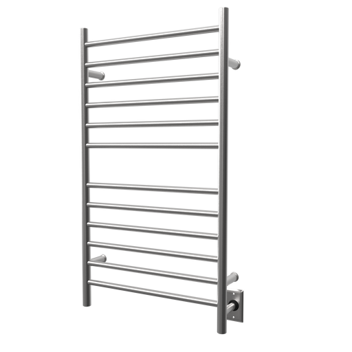 Amba Products RWHL-SB Radiant Straight 12-Bar Large Hardwired Plug-in Combo Towel Warmer - 4.75 x 24.5 x 41.75 in. - Brushed Finish