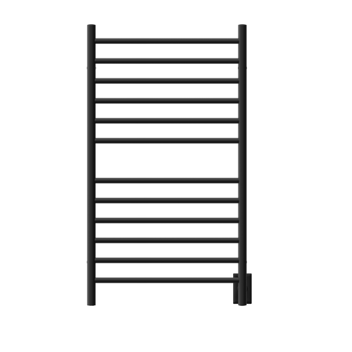Amba Products RWHL-SMB Radiant Straight 12-Bar Large Hardwired Plug-in Combo Towel Warmer - 4.75 x 24.5 x 41.75 in. - Matte Black Finish