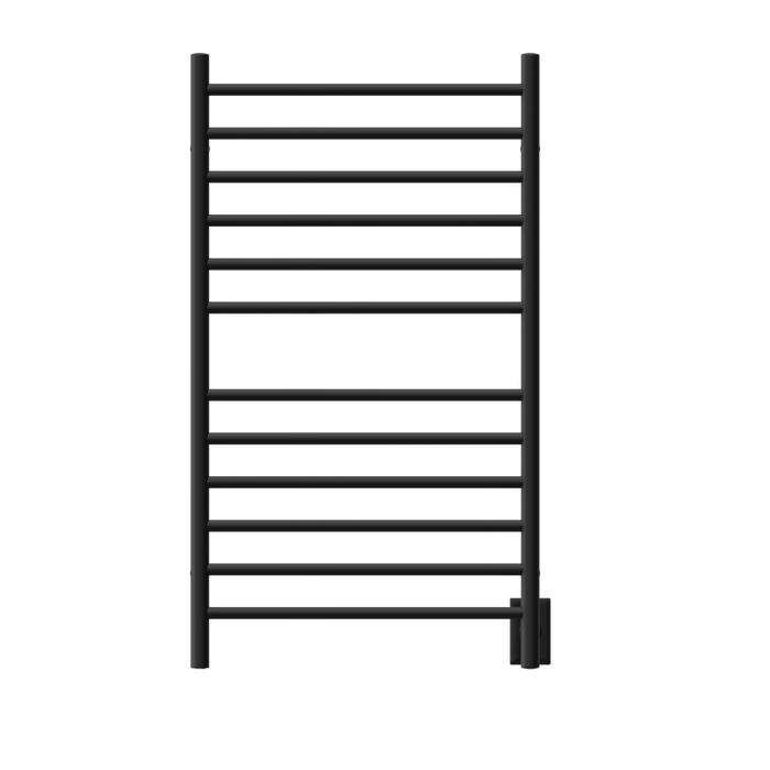 Amba Products RWHL-SMB Radiant Straight 12-Bar Large Hardwired Plug-in Combo Towel Warmer - 4.75 x 24.5 x 41.75 in. - Matte Black Finish