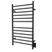 Amba Products RWHL-SMB Radiant Straight 12-Bar Large Hardwired Plug-in Combo Towel Warmer - 4.75 x 24.5 x 41.75 in. - Matte Black Finish