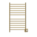 Amba Products RWHL-SSB Radiant Straight 12-Bar Large Hardwired Plug-in Combo Towel Warmer - 4.75 x 24.5 x 41.75 in. - Satin Brass Finish