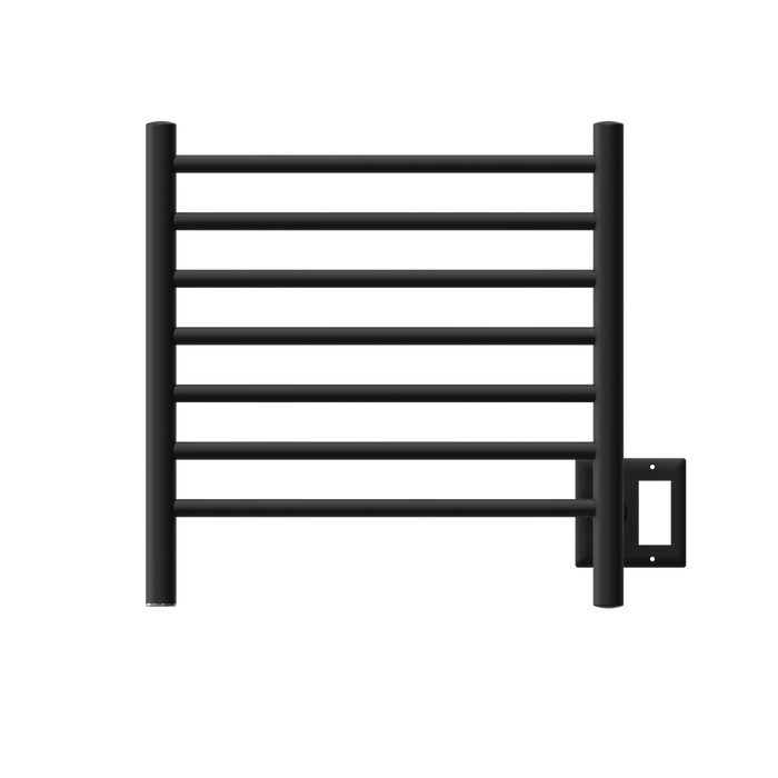 Amba Products RWHS-SMB Radiant 7-Bar Small Hardwired Plug-in Combo Towel Warmer - 4.75 x 20.5 x 20.125 in. - Matte Black Finish