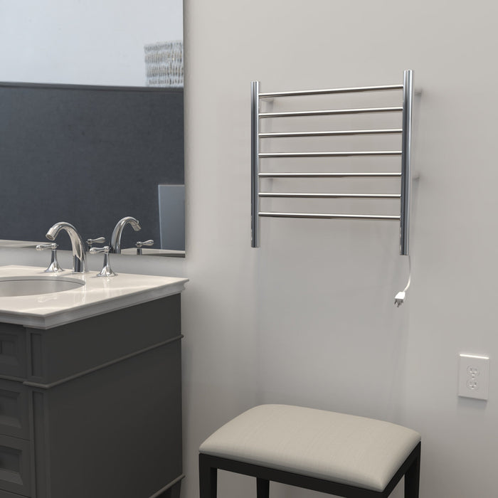 Amba Products RWHS-SP Radiant 7-Bar Small Hardwired Plug-in Combo Towel Warmer - 4.75 x 20.5 x 20.125 in. - Polished Finish