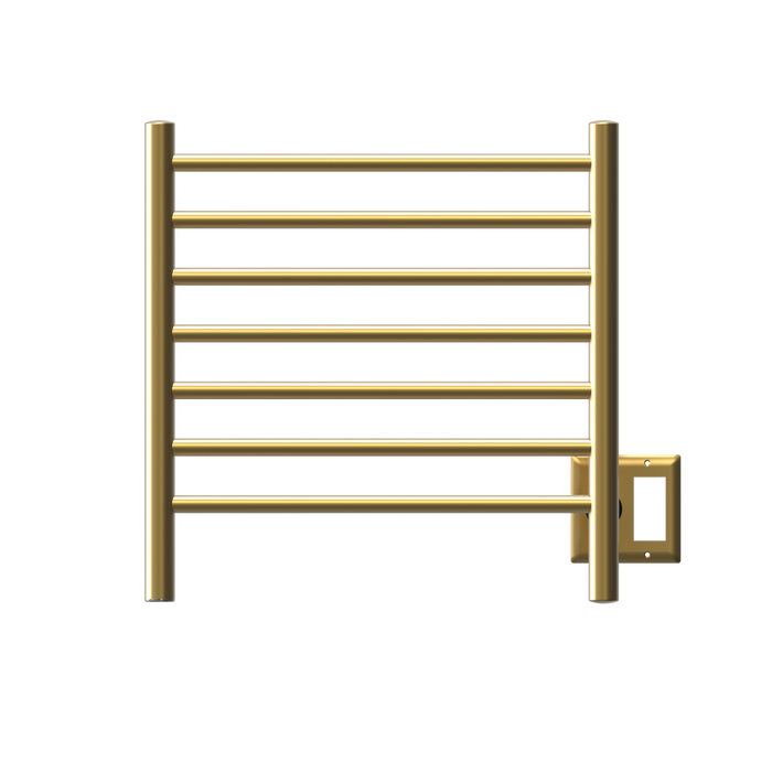 Amba Products RWHS-SSB Radiant 7-Bar Small Hardwired Plug-in Combo Towel Warmer - 4.75 x 20.5 x 20.125 in. - Satin Brass Finish
