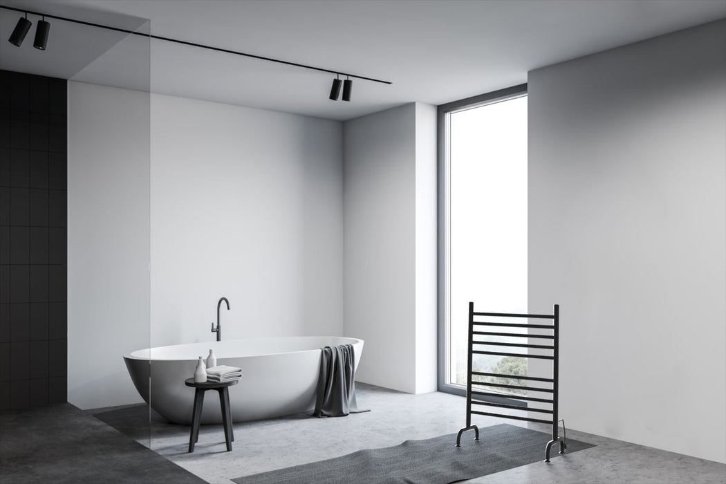 Amba Products SAFSMB-24 Solo 24-Inch Freestanding Towel Warmer - 11.875 x 23.625 x 38 in. - Matte Black Finish