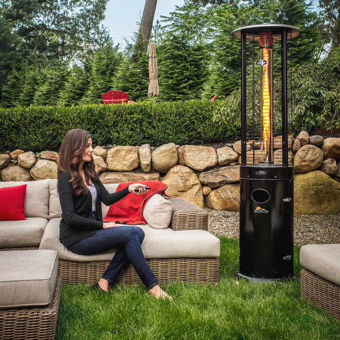 3-PACK of Paragon Outddoor OH-BL32-7R - Liquid Propane Helios Round Flame Tower Heater with Remote Control - Satin Black