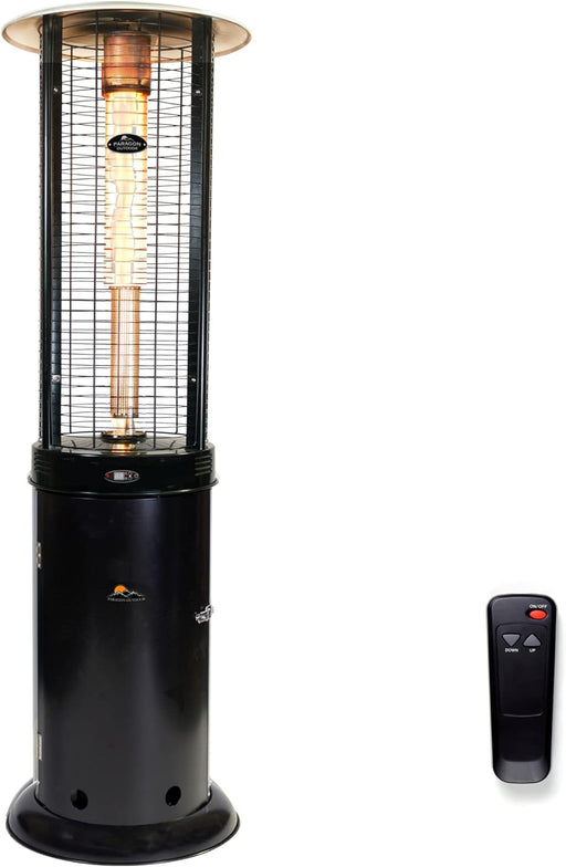 Paragon Outdoor OH-BL32-7R - Liquid Propane Helios Round Flame Tower Heater with Remote Control - 22.4 in. x 22.4 in. x 82.5 in. - Satin Black