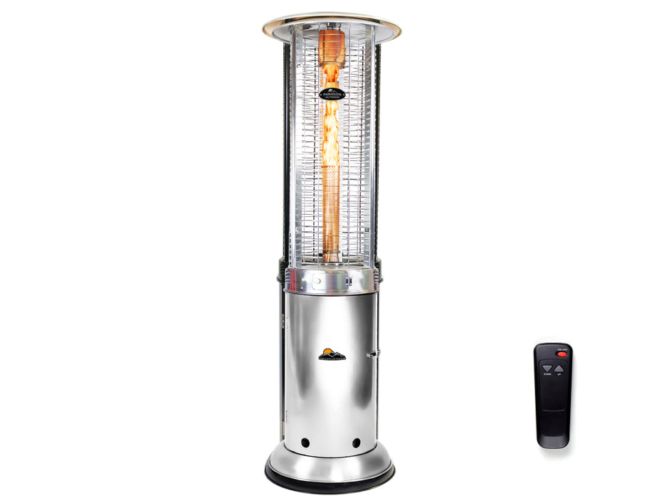 2-PACK of Paragon Outddoor OH-SS32-7R - Liquid Propane Helios Round Flame Tower Heater with Remote Control - Stainless Steel