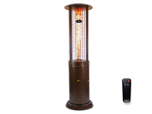 Paragon Outdoor OH-BZ32-7R - Liquid Propane Helios Round Flame Tower Heater with Remote Control - 22.4 in. x 22.4 in. x 82.5 in. - Hammered Bronze