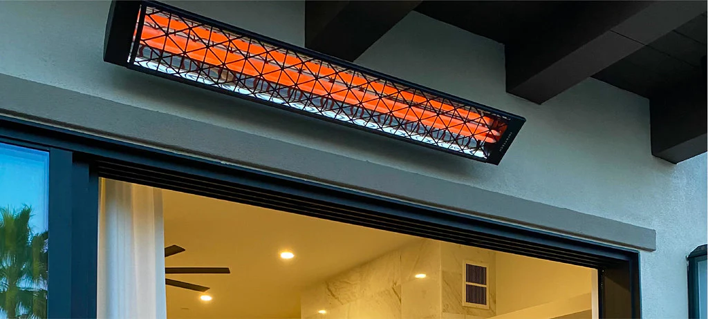 Infratech CD Series Dual Element Contemporary Motif Patio Heater in Black Color