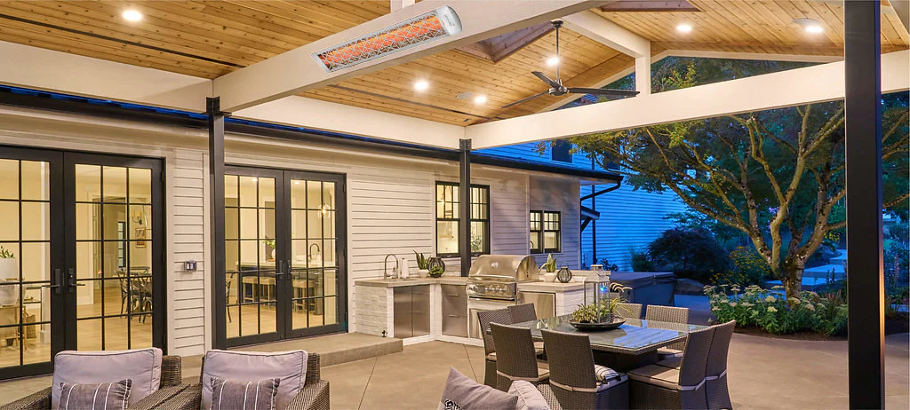 Infratech CD Series Dual Element Contemporary Motif Patio Heater in Stainless Steel