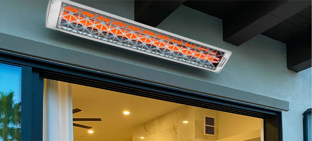 Infratech CD Series Dual Element Contemporary Motif Patio Heater in Stainless Steel