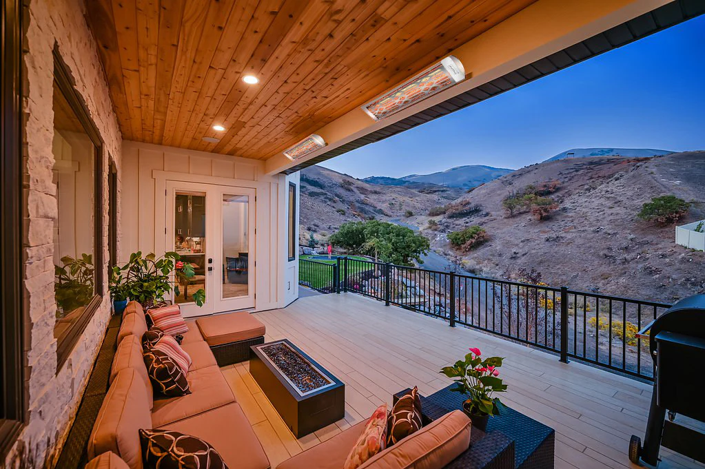 Infratech CD Series Dual Element Craftsman Motif Patio Heater in Stainless Steel