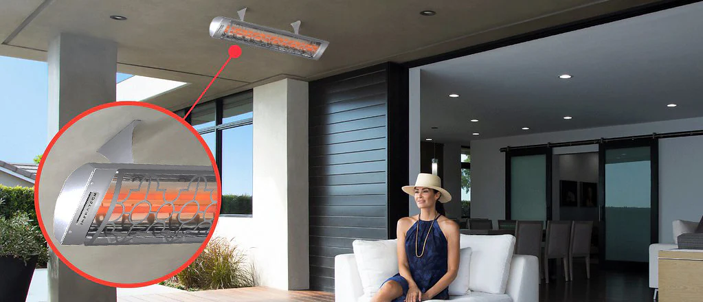 Infratech CD Series Dual Element Mediterranean Motif Patio Heater in Stainless Steel
