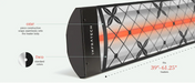 Infratech CD Series Dual Element Traditional Motif Patio Heater in Black Color