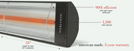 Infratech C Series Single Element Patio Heater in Black Color with Plug 