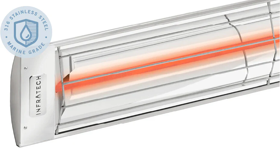Infratech C Series Single Element Patio Heater in Marine Grade Stainless Steel Color