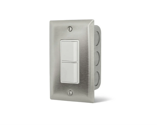 Infratech Duplex Stack Switch Single SS Wall Plate with Gang Box