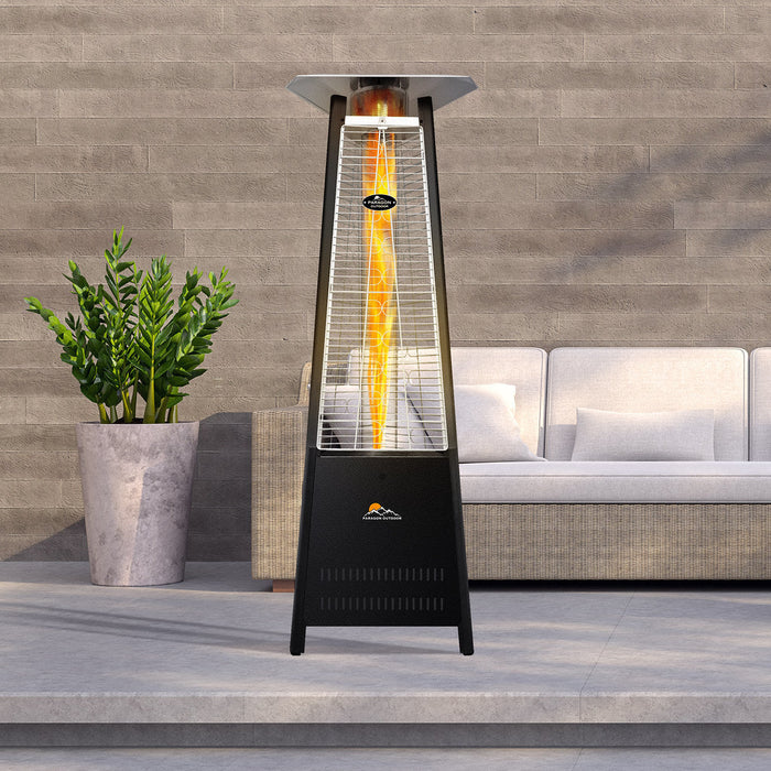 Paragon Outdoor OH-BL42-6M - Liquid Propane Inferno Flame Tower Heater - 24.8 in. x 24.8 in. x 72.5 in. - Hammered Black