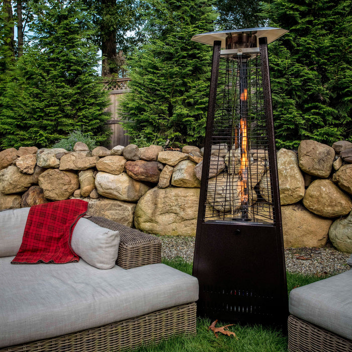 Paragon Outdoor OH-BL42-6M - Liquid Propane Inferno Flame Tower Heater - 24.8 in. x 24.8 in. x 72.5 in. - Hammered Black