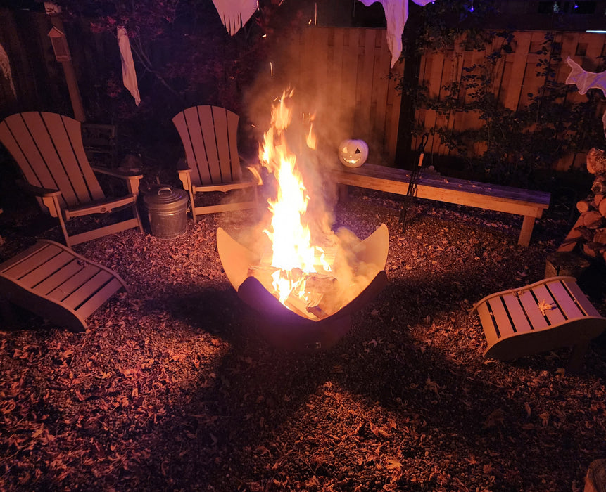 Ohio Flame OF30ABFF 30 Fire Flower Artisan Fire Bowl - 30 x 30 x 18 in. - Patina Finish