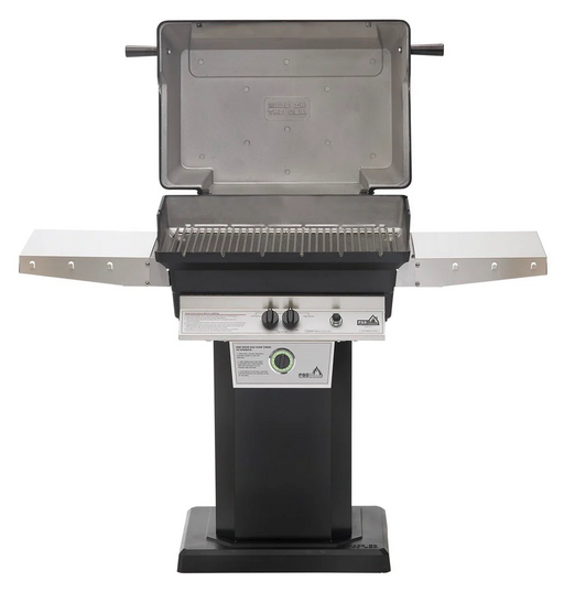 PGS T-Series T40LP 26 Inch Liquid Propane Outdoor Patio Gas Grill Head with Timer on AB PED Aluminum Pedestal Kit and ANB Black Stationary Base