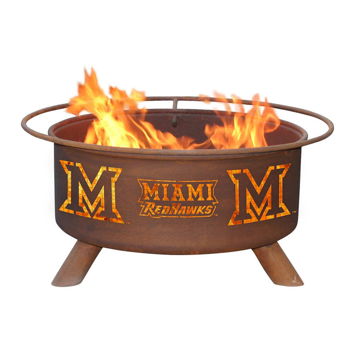 Patina Products F471 Miami (Ohio) Steel Outdoor Fire Pit - 24 x 24 x 11 in. - Natural Rust Patina Finish