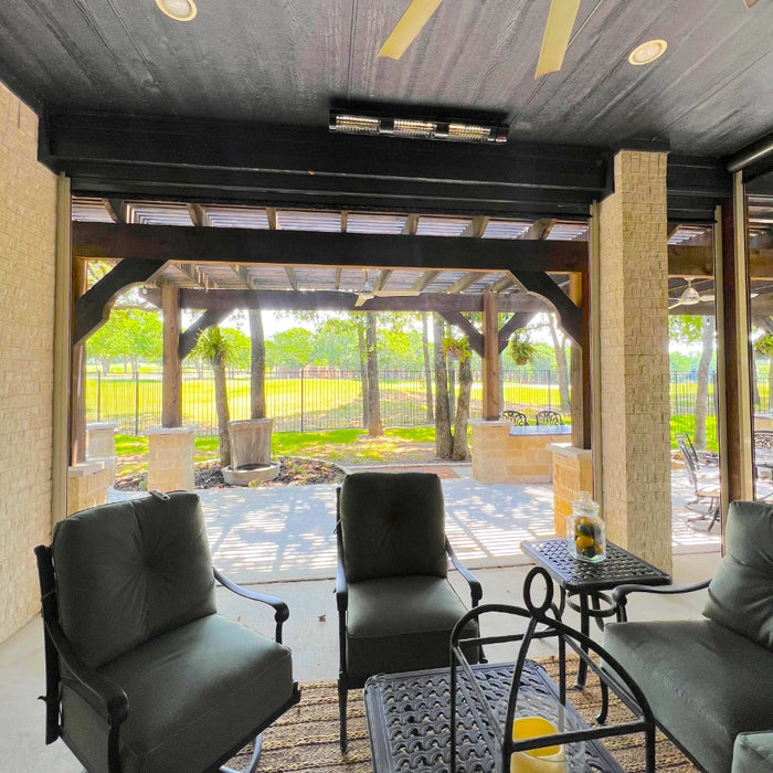 RADtec T6000/12R2 Torrid Series (6000 Watts/220V) 56 Weatherproof  Infrared Electric Patio Heater - 56 x 6 x 5 in. - Black Color