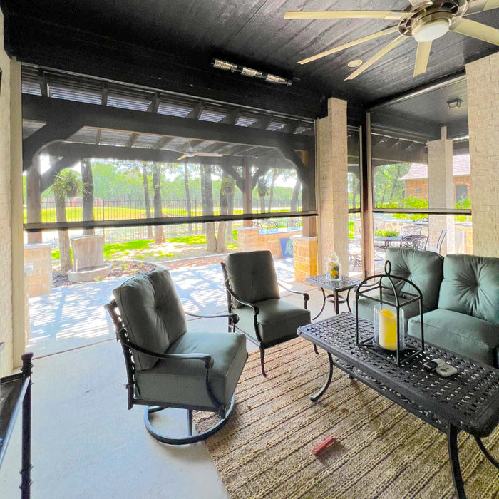 RADtec T6000/18R2 Torrid Series (6000 Watts/220V) 77 Weatherproof  Infrared Electric Patio Heater - 77 x 6 x 5 in. - Black Color