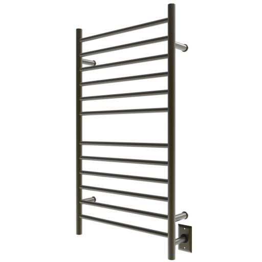 Amba Products RWHL-SBB Radiant Straight 12-Bar Large Hardwired + Plug-in Combo Towel Warmer - 4.75 x 24.5 x 41.75 in. - Brushed Bronze Finish