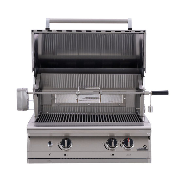 PGS Legacy Series S27RLP Newport Gourmet 30 Inch Propane Gas Grill Head with S27CART Wheeled Cart Base