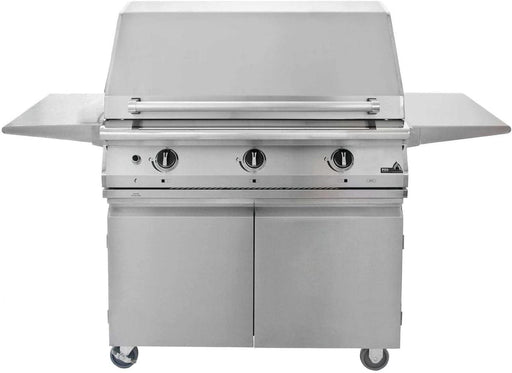 I22PGS Legacy Series S36LP Pacifica 39 Inch Liquid Propane Outdoor Patio Gas Grill Head on S36CART Stainless Steel Wheeled Cart Base